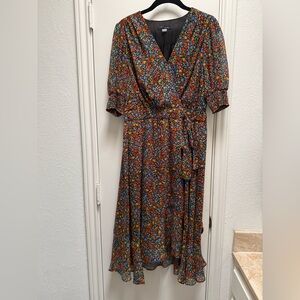 Tommy Hilfiger Floral Midi Wrap Dress